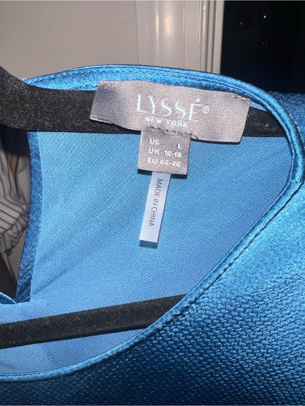 Lyssé Silvana Bias Cut Midi Dress Royal Blue Satin Cap Sleeve Large - Picture 8 of 8